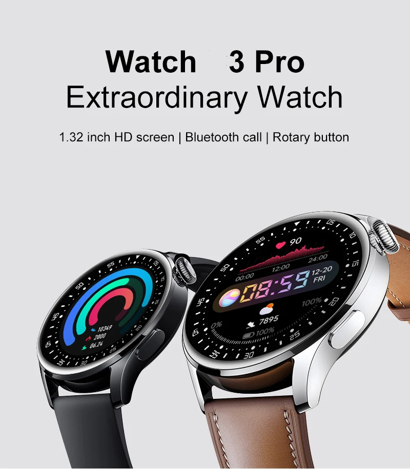 watch 3 pro bluetooth call smart watch 360360 ips men 2021 ip67 waterproof android smartwatch for men women android phone ios free global shipping