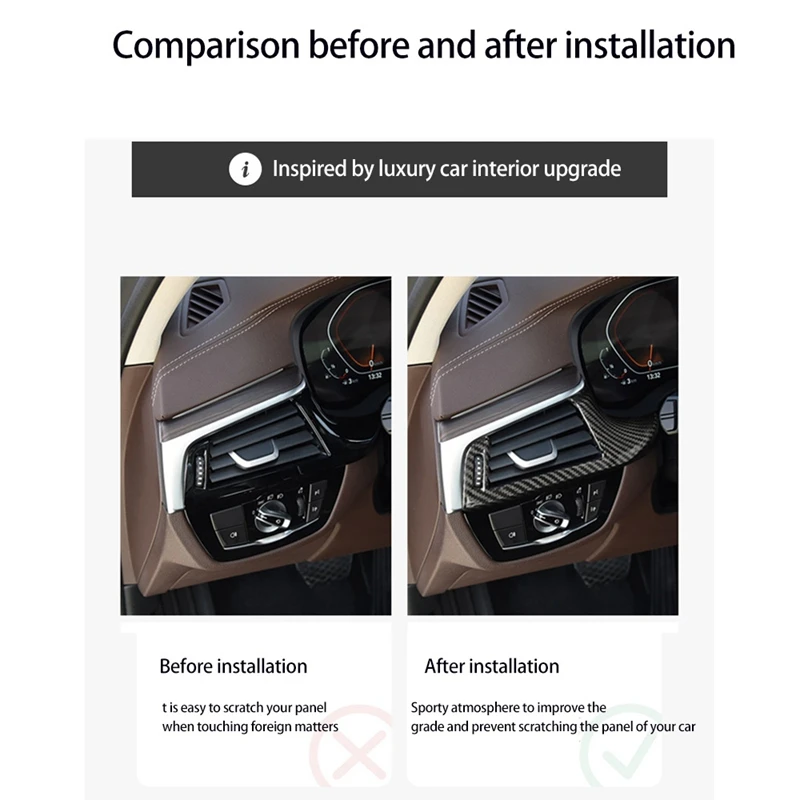 

Carbon Fiber Car Left Air Outlet Vent Cover Trim Frame For-BMW 5 Series G38