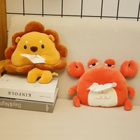 30cm new creative lion crab tissue box plush toys home office car supplies paper towel box hanging type car seatback best gifts