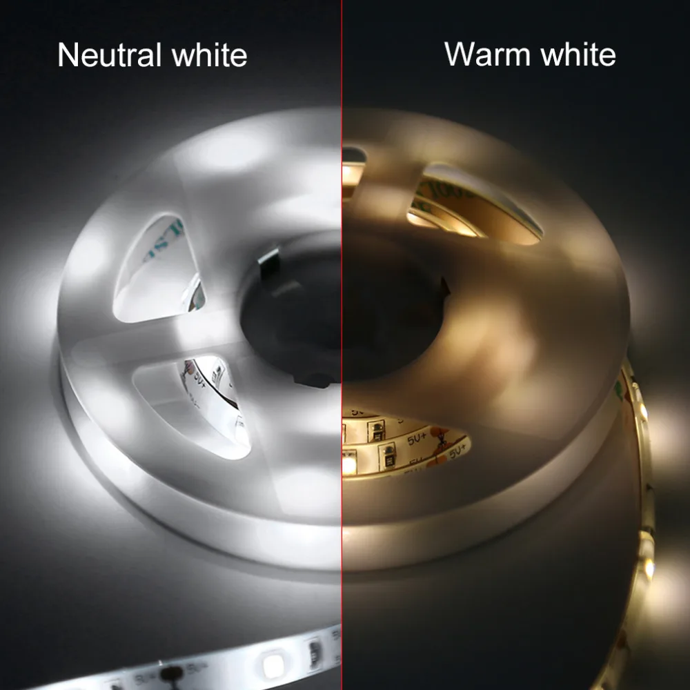 

Newest 1M 30LED Waterproof LED Motion Sensor Strip Light Neutral White/Warm White Human Body Sensor lights HOT SALES