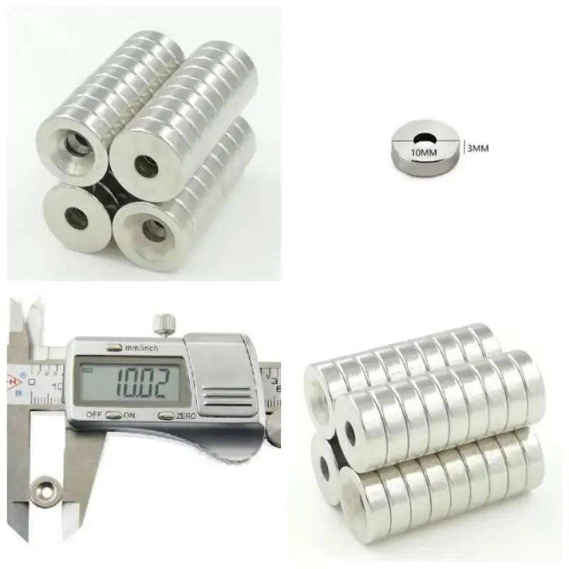 

10/20/50Pcs Neodymium Magnet 10mm x 3mm Hole 3mm Round Super Powerful Strong Permanent Magnetic imanes Disc