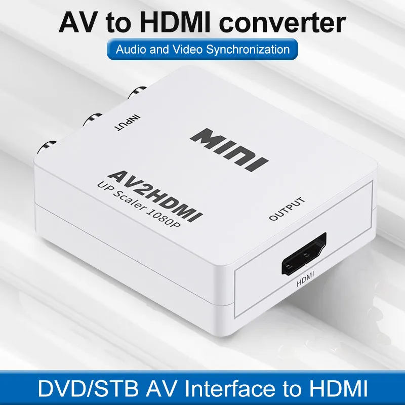 RCA в HDMI 1080P Mini композитный CVBS AV видео аудио конвертер адаптер Поддержка PAL/NTSC для