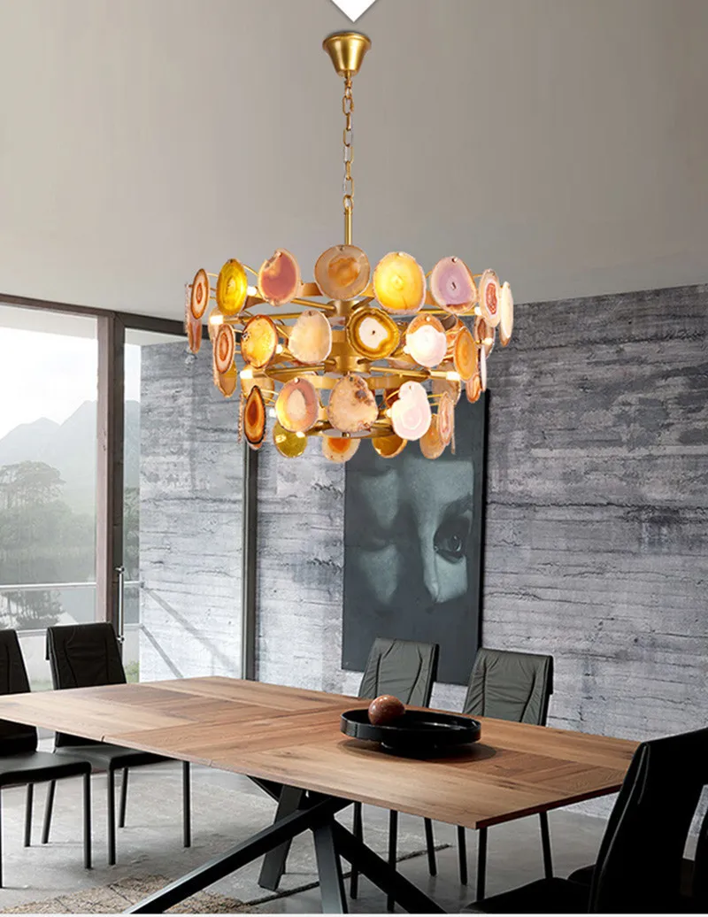 Потолочная люстра из скандинавского агата креативный цветной подвесной