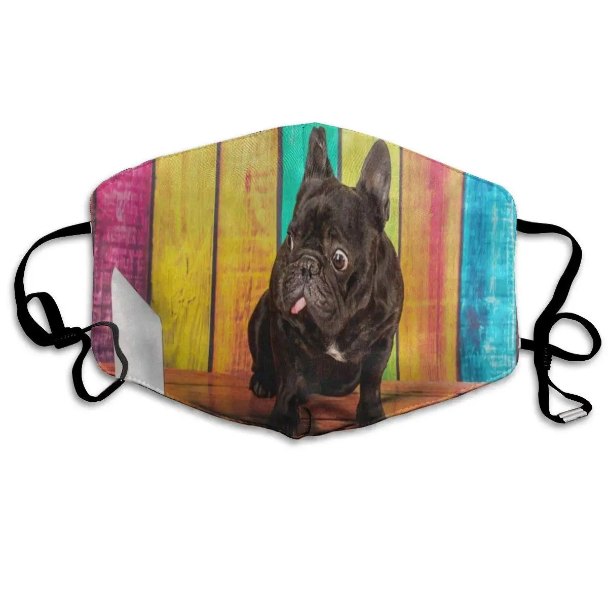 Маска для лица Французский бульдог Собака цвет деревянный Винтаж Велоспорт
