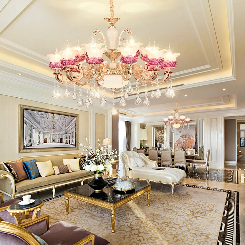 

Modern luxury led flower crystal chandelier ceiling chandelier indoor chandelier with lampshade indoor modern lighting