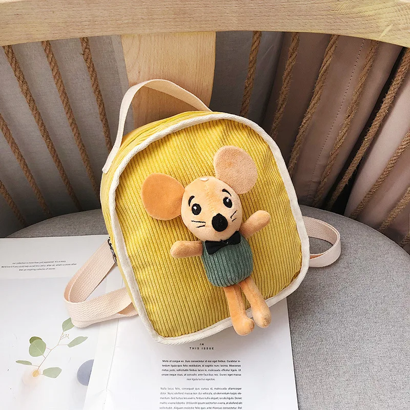 Вельветовый рюкзак женская модная универсальная сумка для девочек стильный