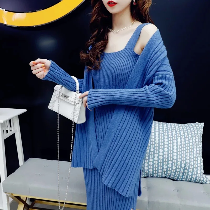 Timis Li ion аккумулятор высокого качества осень-зима Женский вязаный комплект из 2