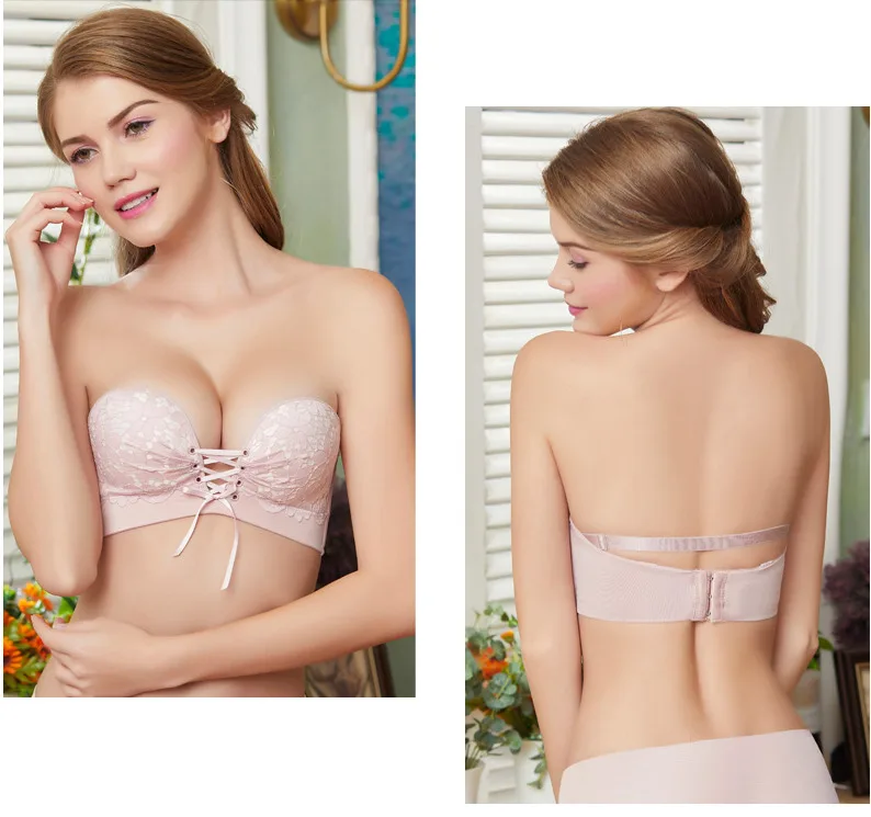 Бюстгальтер пуш ап бесшовный с регулируемыми бретелями спереди без стальных