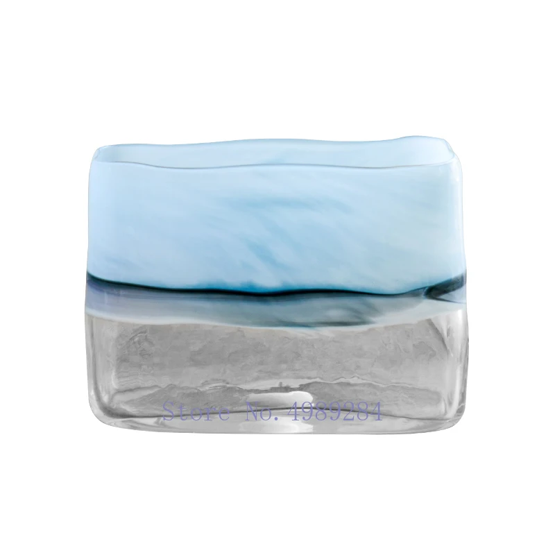 Креативная прозрачная ваза из скандинавского стекла квадратная градиентная