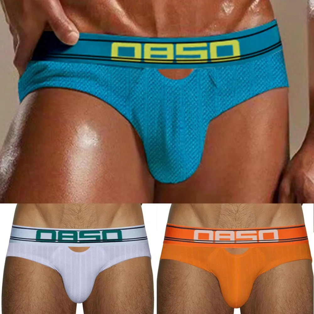 

2021 Men Sexy Back Hollow Bulge Pouch Briefs Underwear Cotton Breathable Underpants Low Rise U-convex Briefs Open-hole Lingerie