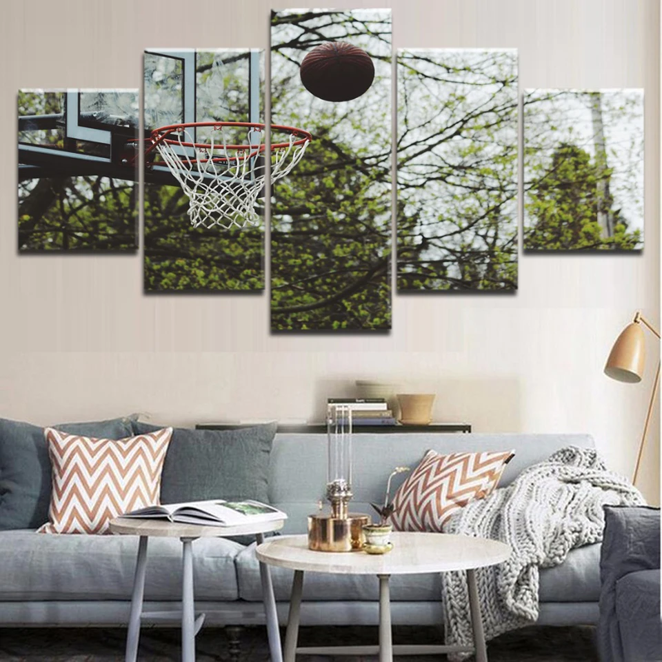 Картина на холсте для домашнего декора HD принты 5 шт. баскетбольный плеер