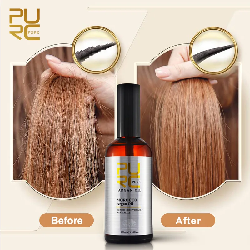 

PURC Moroccan Argan Oil 100ml for Repairs Damage Hair Moisturizing Hair Nourishing for after Keratin Treatment Hair Oil