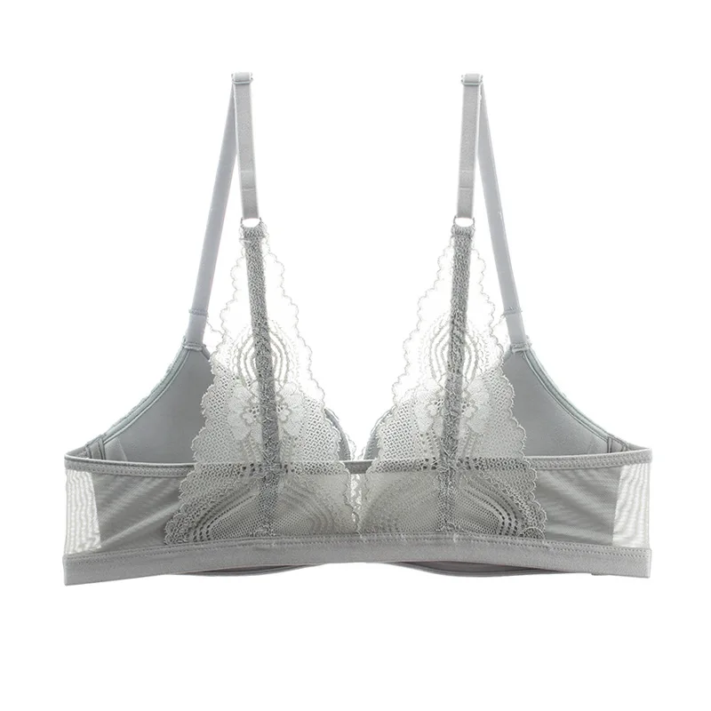 

New Wireless Bralette Top Sexy Lingerie Backless Push Up Bra Front Closure Comfort 3/4 Cup Lace Bras For Women Girl Brassiere