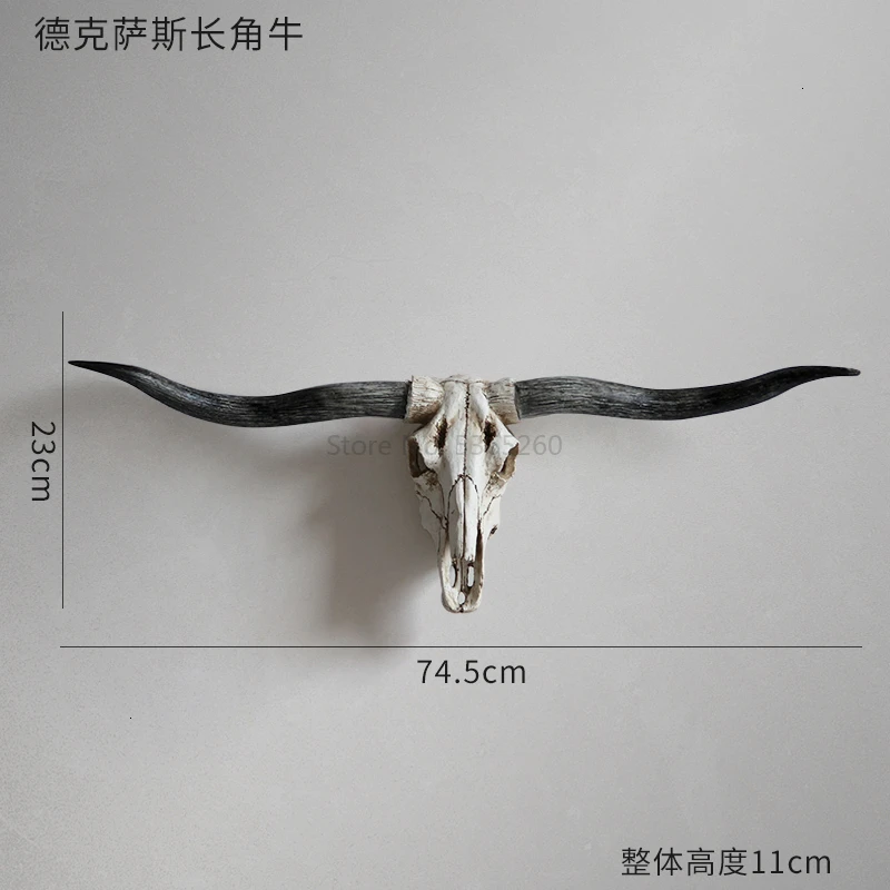

Large Artisan Style Antlers Sheep Horn Animal Skull Home Furnishing A Living Room Wall Hanging Originality Bar Metope Deer Head
