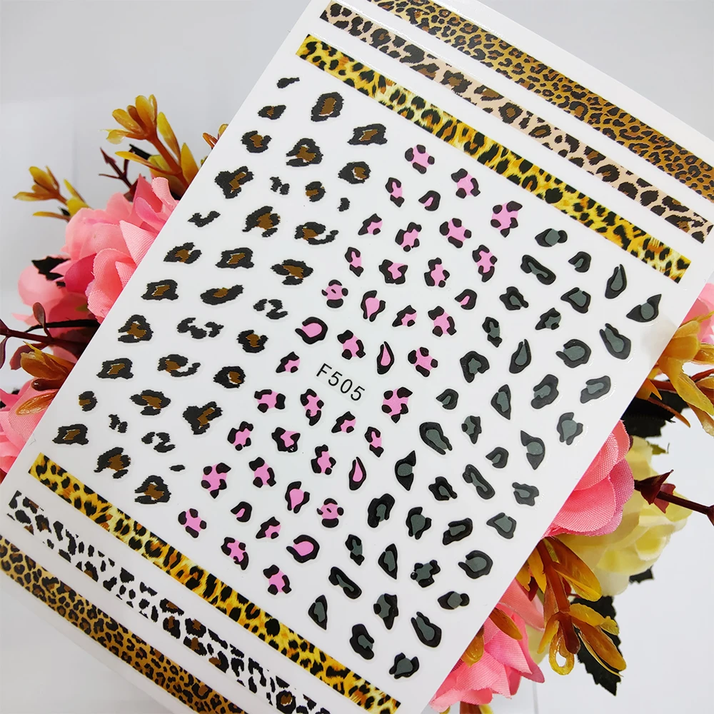 

Эротичные леопардовые наклейки для ногтей, 3D слайдеры, самоклеящиеся наклейки из фольги, полоски для дизайна ногтей, украшения для ногтей, н...