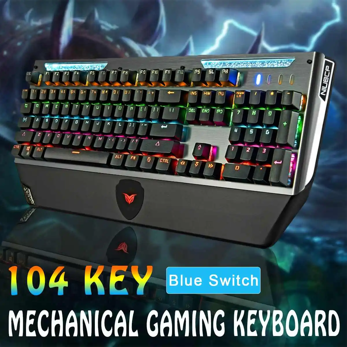 

USB-клавиатура Механическая JK900, проводная игровая клавиатура с Цветной подсветкой, 104 клавиш, 3 Pin