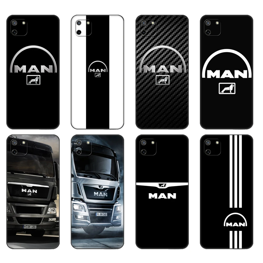 Чехол-накладка для OPPO Realme C11 C20 C21 черный чехол ТПУ с логотипом Man trucks | Мобильные