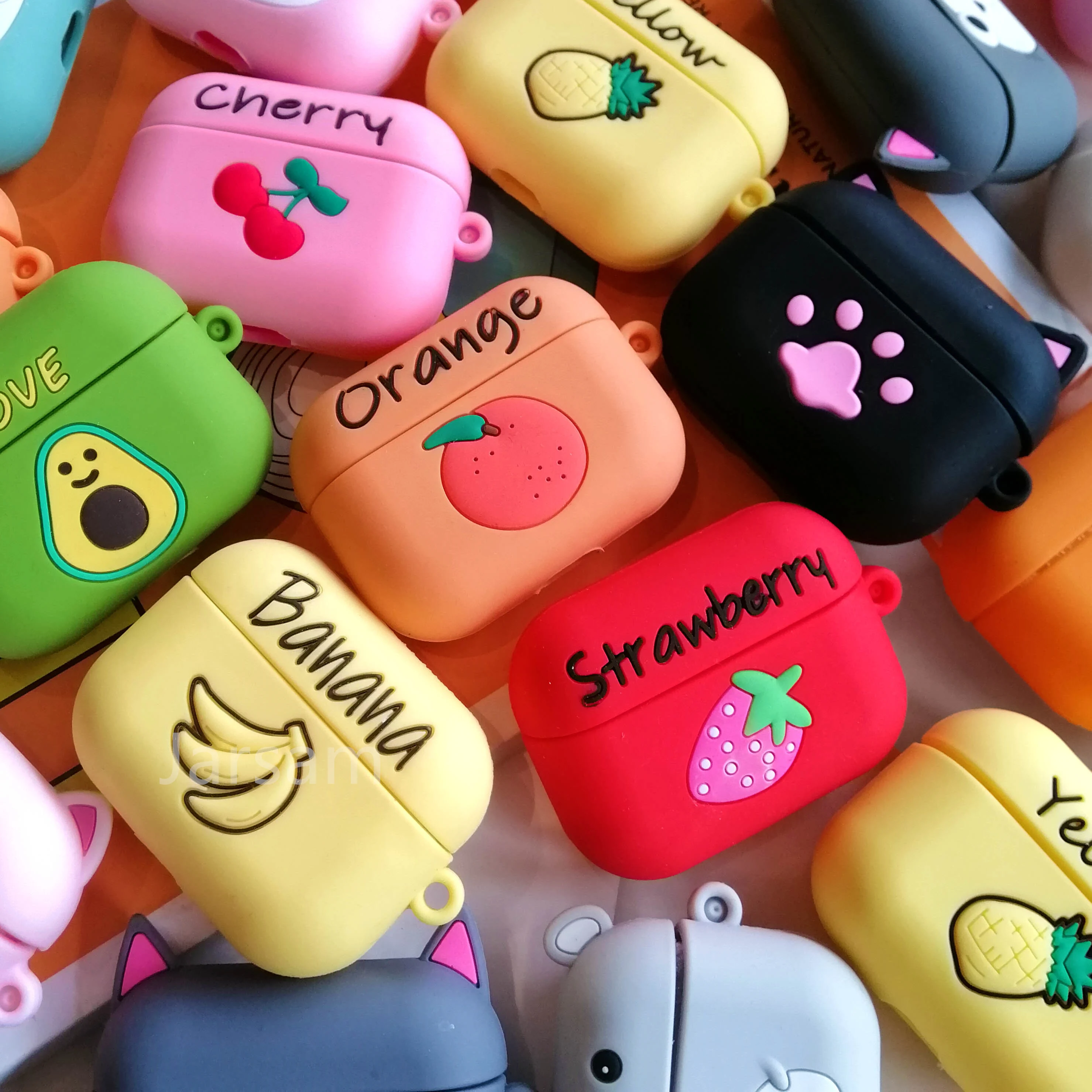 

3D Cartoon fruit cute silicone Case For Airpods pro cover For Air pods 3 pro Case Wireless charging soft Cover Box