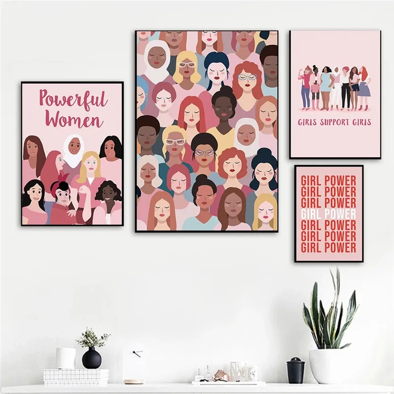 

Feminism Nursery Art Women Power Hand Wall Art Canvas Painting Print Girl Gift Modern Picture Living Room Bedroom Wall Poster