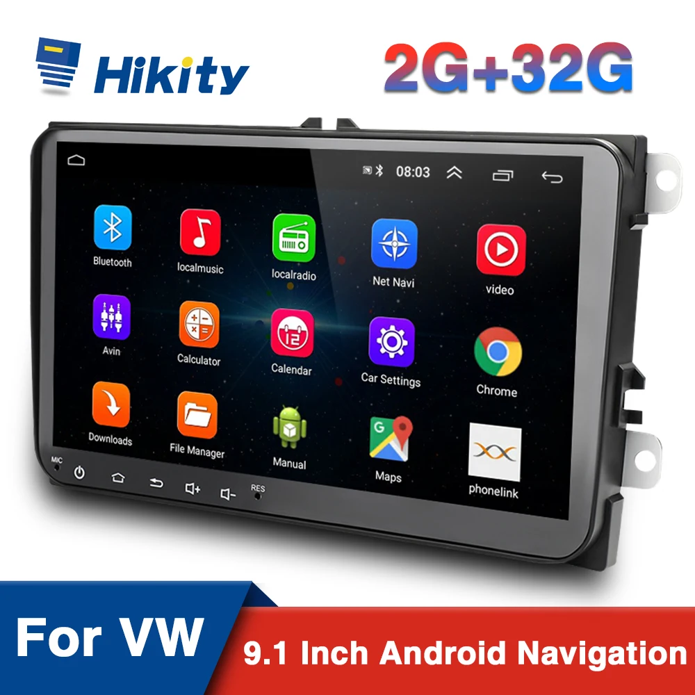 Автомагнитола Hikity мультимедийный плеер 2 + 32 ГБ с 9 &quotэкраном GPS для Volkswagen Skoda Seat