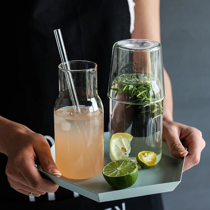 Стеклянный чайник для холодного напитка Набор чашек дома путешествий