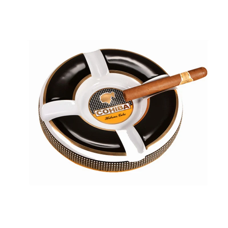 

Портативная пепельница для сигар COHIBA, домашняя керамическая пепельница, роскошная пепельница с 4 держателями, пепельница для сигар