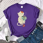 Футболка женская с принтом I Love Coffee, свободный Воздухопроницаемый Топ в стиле Харадзюку, с круглым вырезом, модная винтажная рубашка