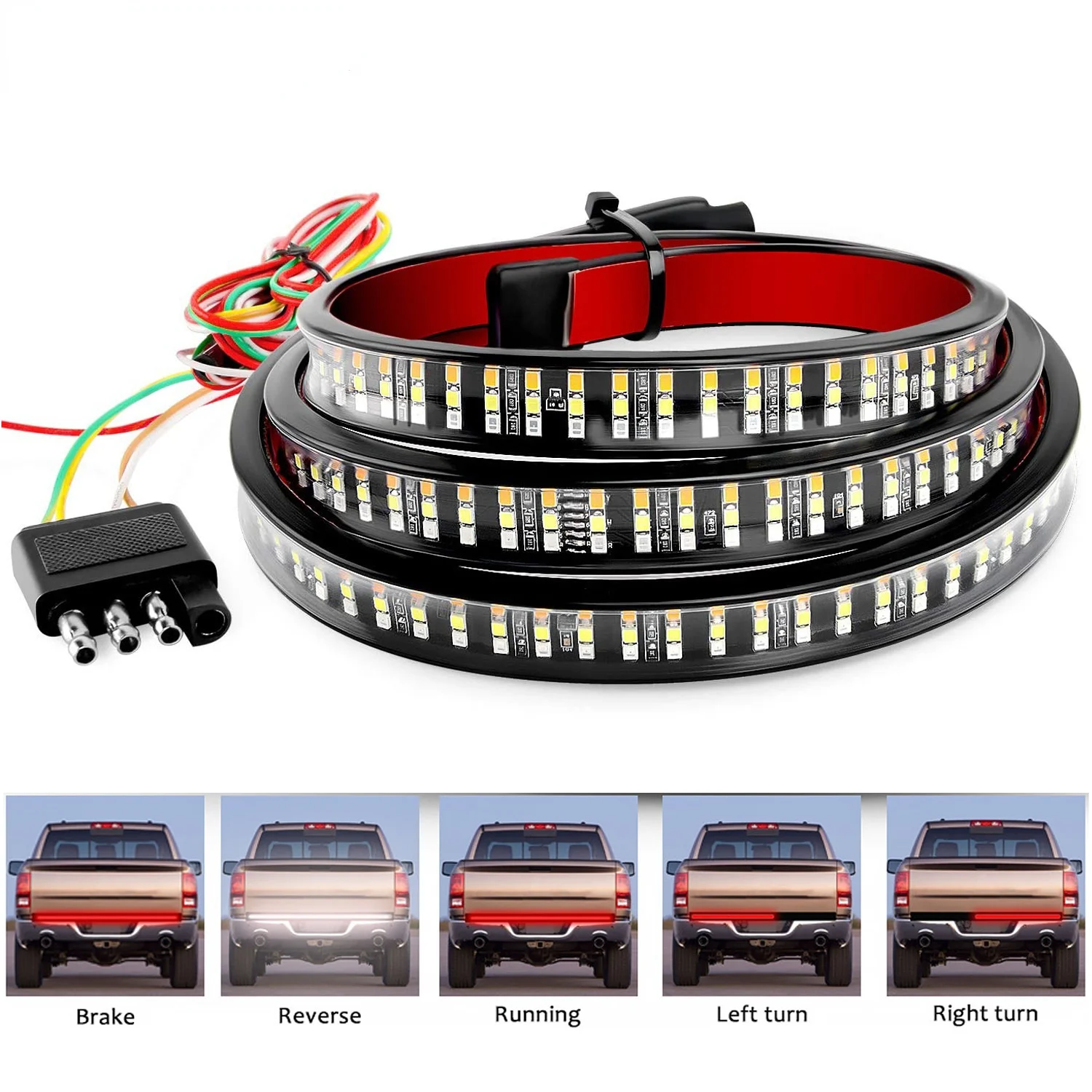 

150cm Car Rear Trunk Lights Multicolor RGB Tail box Light Dynamic Streamer Brake Turn Signal Warning LED Strip Car Styling