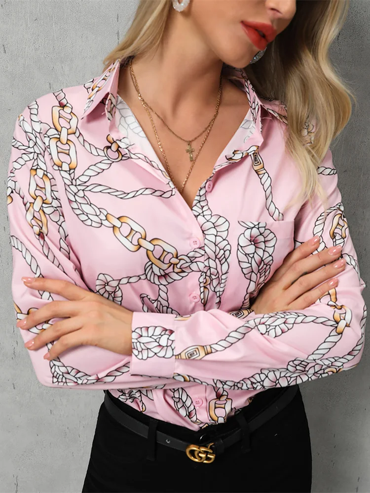 Женская Осенняя элегантная Базовая Блузка женская Стильная Повседневная блузка