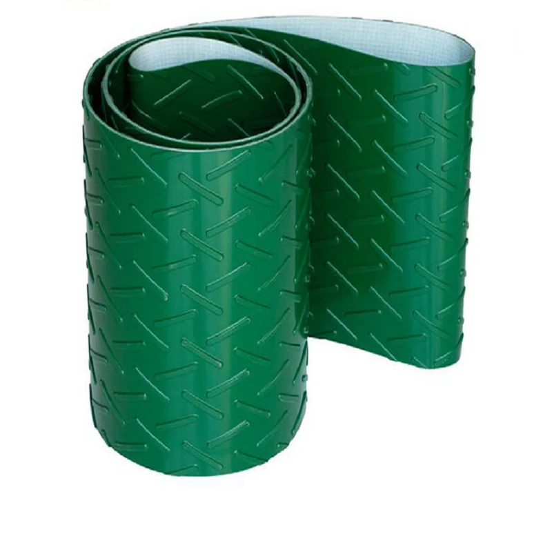 PVC 7mm white chevron pattern food grade climbing conveyor belt for grain and flour |