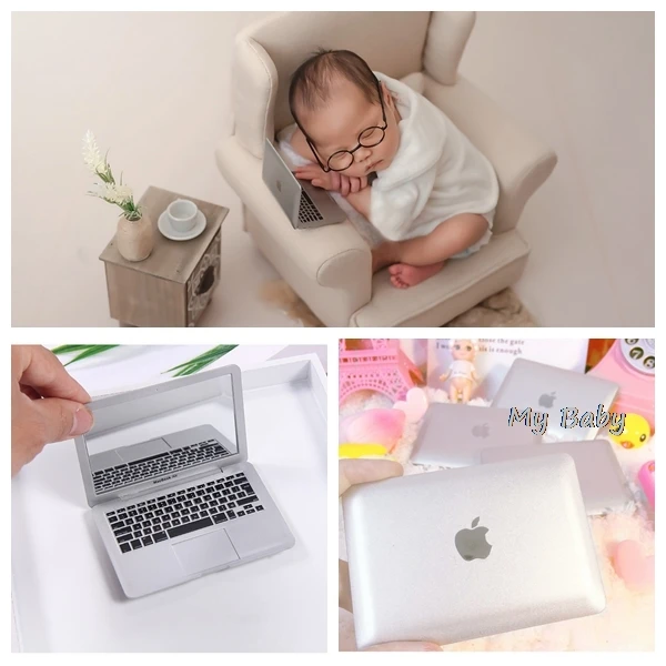 

Photography Prop Mini Laptop Newborn Baby Shoot Accessory Creative Props Baby Modern Theme Photography Decoration Novel Ornament