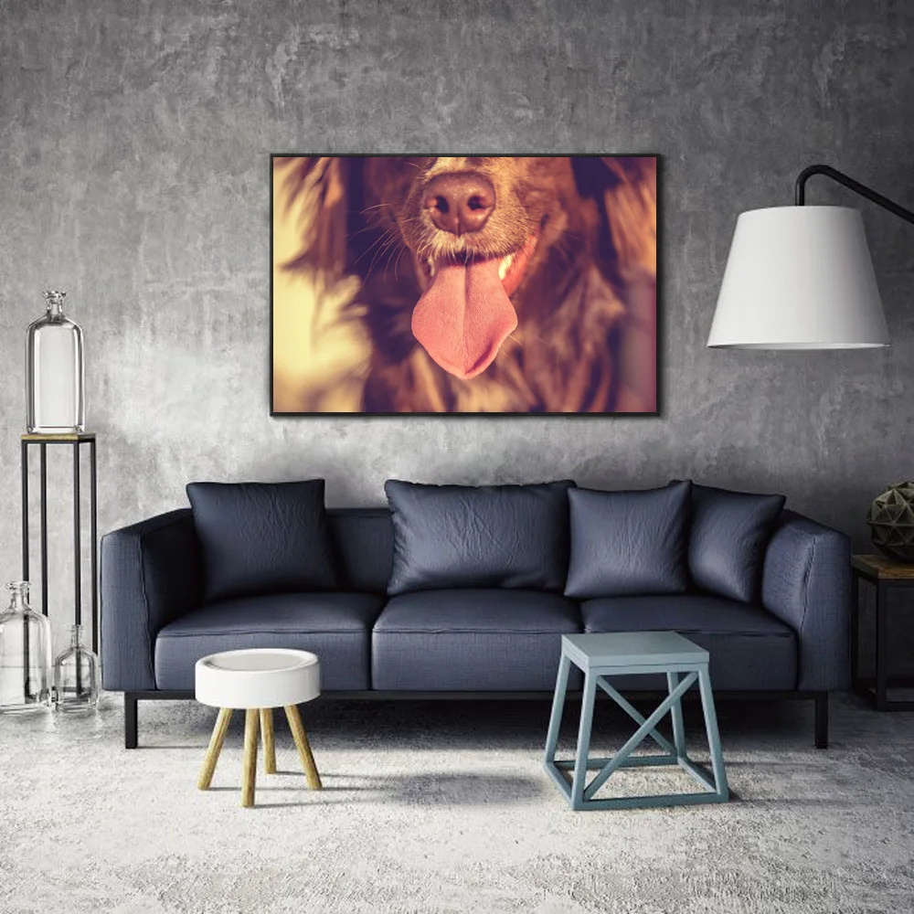 

Animal landscape oil painting pet yellow dog art canvas painting living room corridor bar home decoration mural