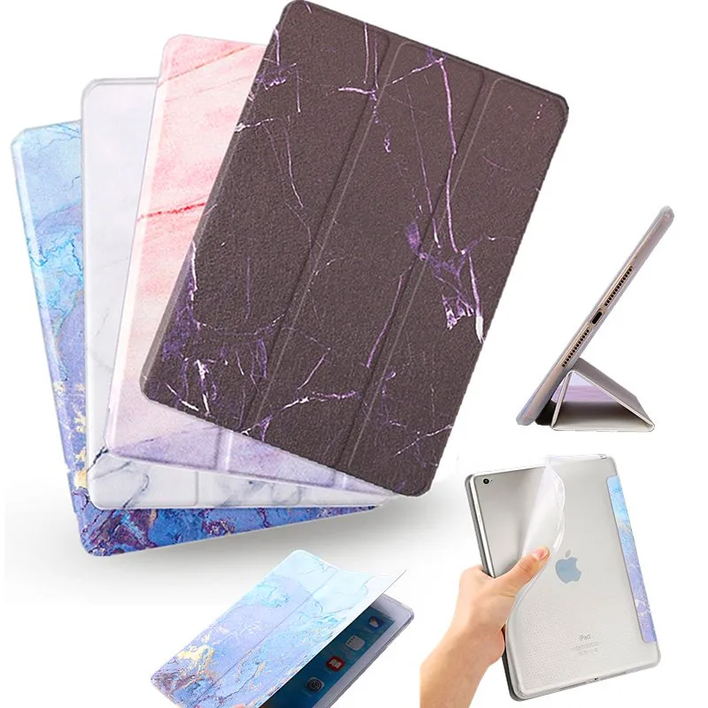 Умный чехол из ТПУ с мраморной задней стенкой для iPad 9 7 2018 2017 56 Air 1 2 + го поколения 10
