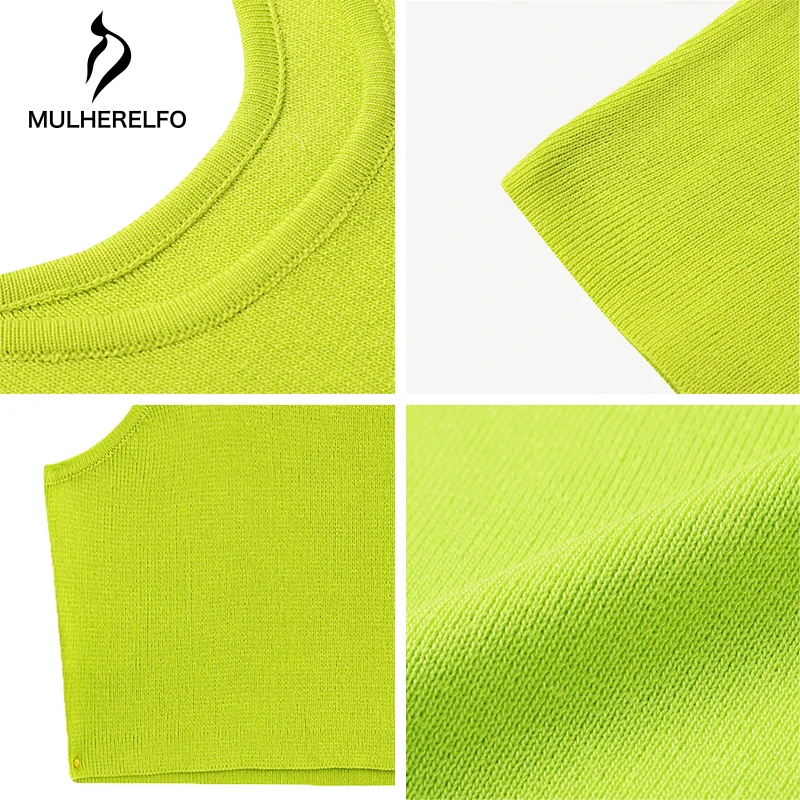 

Harajuku Knitted Women Slim Tank Tops Round Neck Sexy Female Skinny Crop Top T-Shirt Simple Solid Short T Shirts Streetwear Tees
