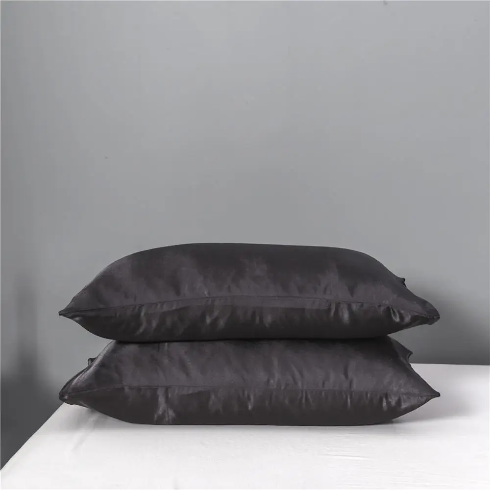 Комплект постельного белья из черного атласа и шелка Роскошный Королевский