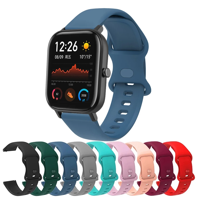 

Ремешок силиконовый для COLMI P8/P8 Plus Pro, сменный спортивный браслет для Amazfit GTS 2 2E 2 Mini Bip S, 20 мм