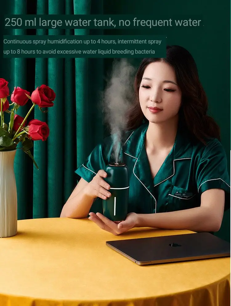 

New Mini Humidifier USB Large Atomization Silent Night Light For Desktop Car Two Speed Mode Ultrasonic Creative Air Humidifier