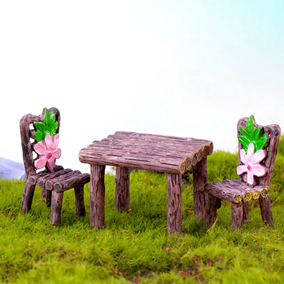 

Mini Home Furniture Table And Chair Fairy Garden Miniatures Terrarium Figurines Doll House Decor Doll House Accessories