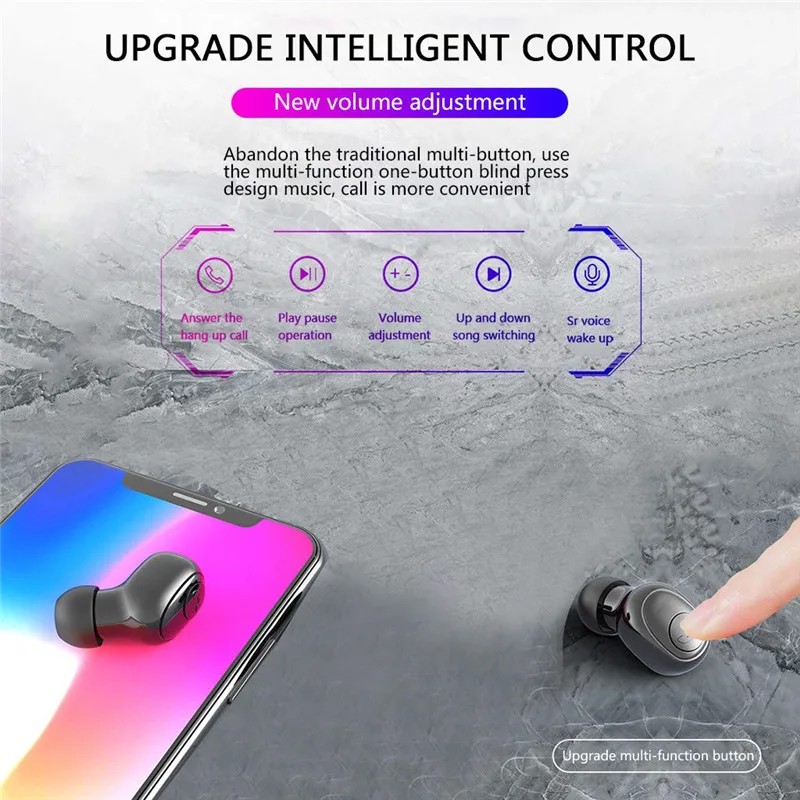 

G6s TWS Wireless Headphones Bluetooth 5.0 Hands-Free Sports Headset Mini Bass Waterproof Earphone with Mic 3500 mAh Charging Box