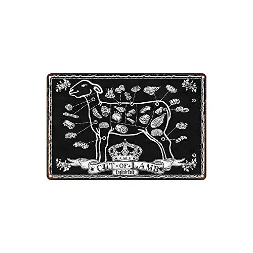 

New Metal Tin Sign Metal Tin Sign Cut of Lamb Decor Bar Pub Home Vintage Retro Wall Decoration 8x12 Inch