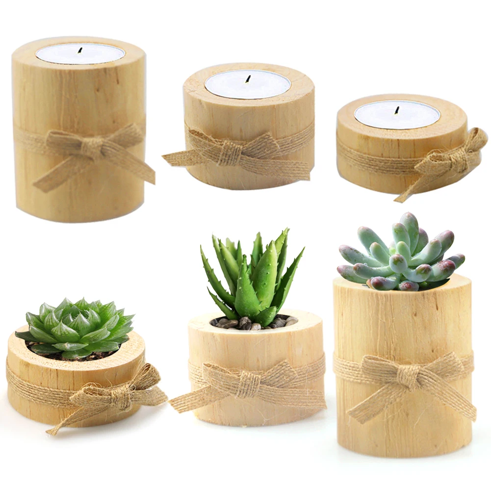 Wooden Flower Holder Potted Ornament Desktop Flowers Pine Candle Bonsai Container Garden Plant Pot Groot Flowerpot | Дом и сад
