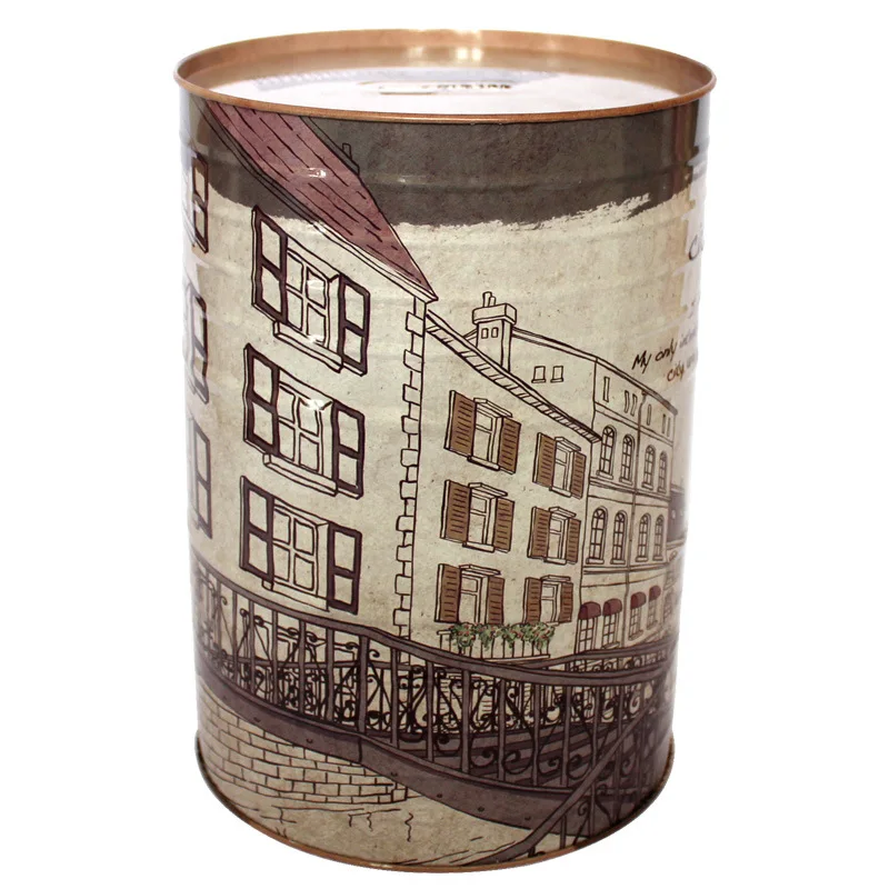 Винтажная копилка для денег коробка монет детей и взрослых железная