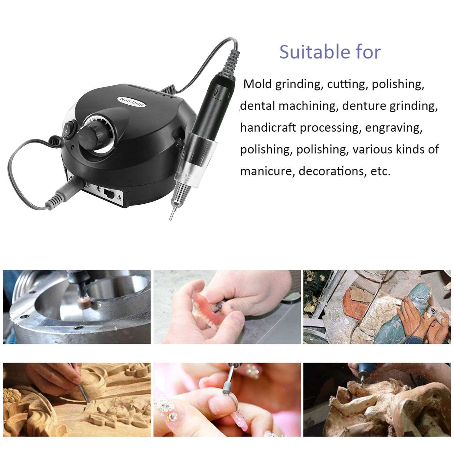 18 W/32 W Электрический Фрезер для ногтей сверлильный станок набор маникюра и