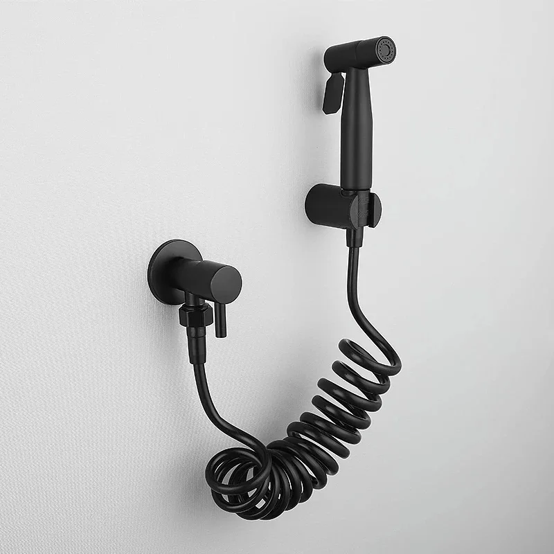 

Matte Black Portable Bidets Sprayer Gun for Toilet Bidet Faucet Shattaf Valve Jet Set hygienic shower Sprayer Kit