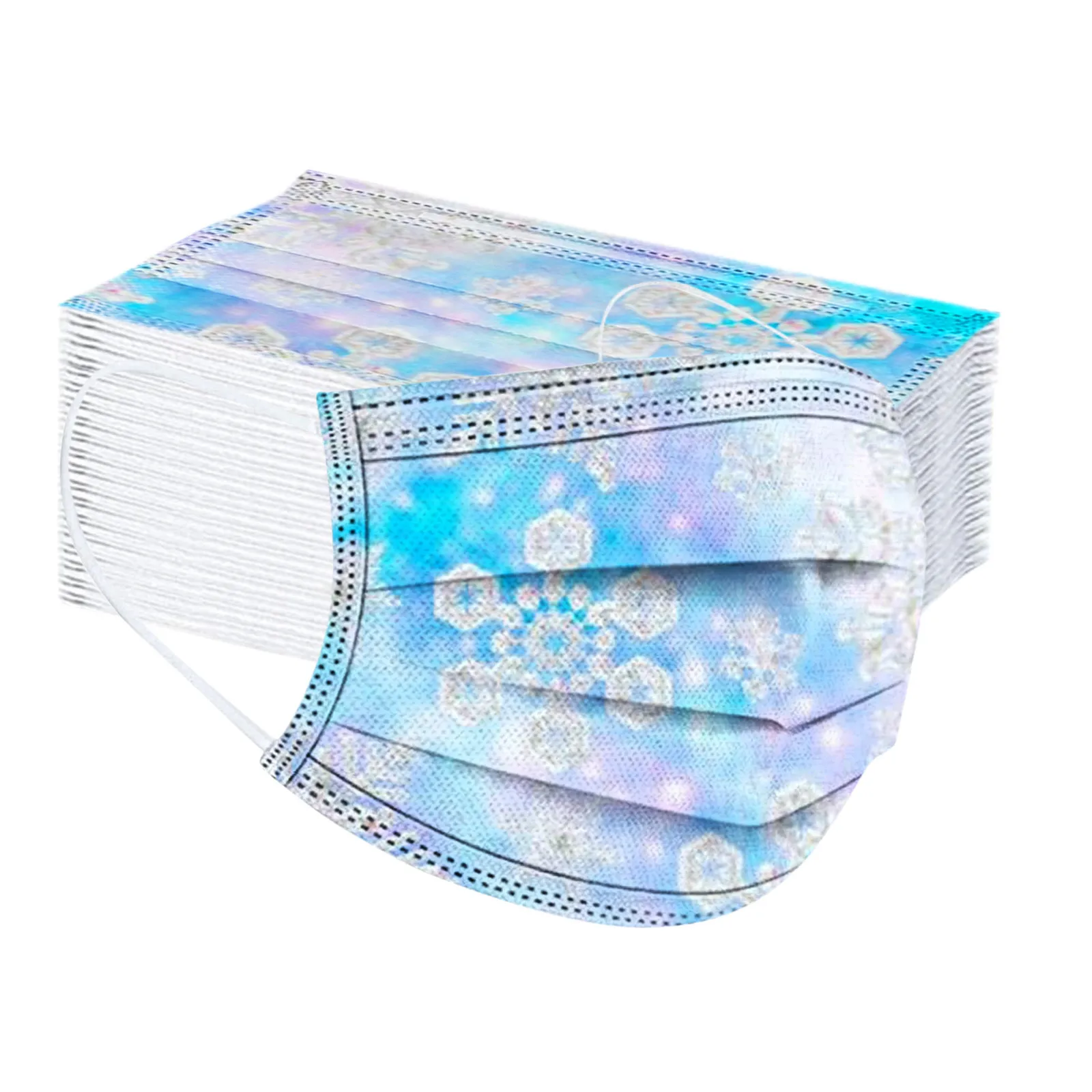 50PCS Unisex Mondkapjes Christmas Snowflake Print Disposable s Adults 3 Layer mascarilla Monder Scarf Halloween Cosplay MasK - купить по