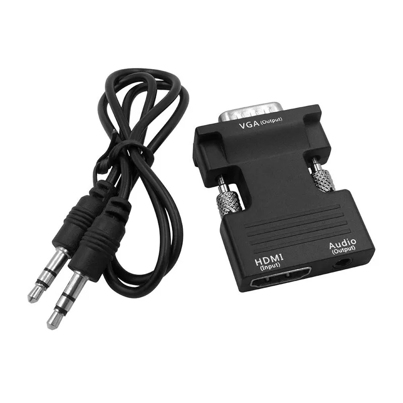 HDMI к VGA адаптер 1080P цифровой аналоговые аудио и видео конвертер Соединительный