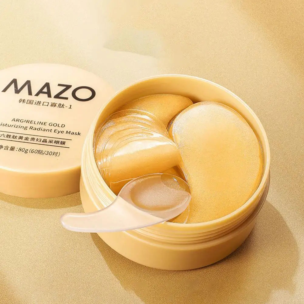 

60PCS Peptide Eye Mask Anti Wrinkle Eye Patch Gold Eye Bags Moisturizing Anti-Puffiness Collagen Remove Dark Circles