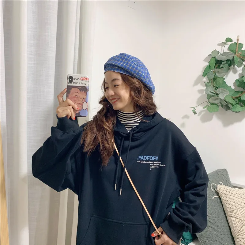 

HED Hoodies Women Hooded Soft Loose Simple Cartoon Printed Fashion Oversize Funny Womens Sweatshirts Streetwear Chic Leisure