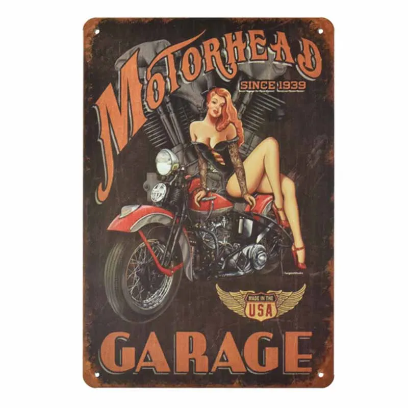 retro motorcycle signs vintage metal tin plate classic iron picture decor wall of garage bar cafe home gym