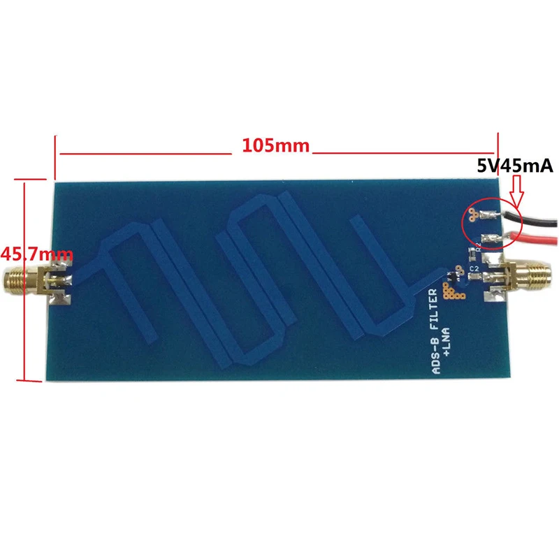 1 * DC 5V 1G 2 GHz источник питания ADS B 1090 MHz фильтр Bandpass с низким уровнем шума|Антенны для